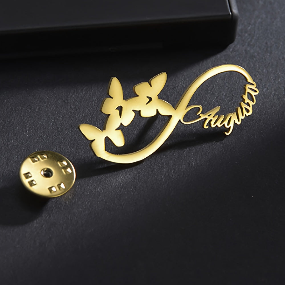 Ism bilan maxsus zanglamaydigan po'latdan yasalgan brosh - Bohem minimalistik zargarlik buyumlari tadbirlar va sovg'alar uchun