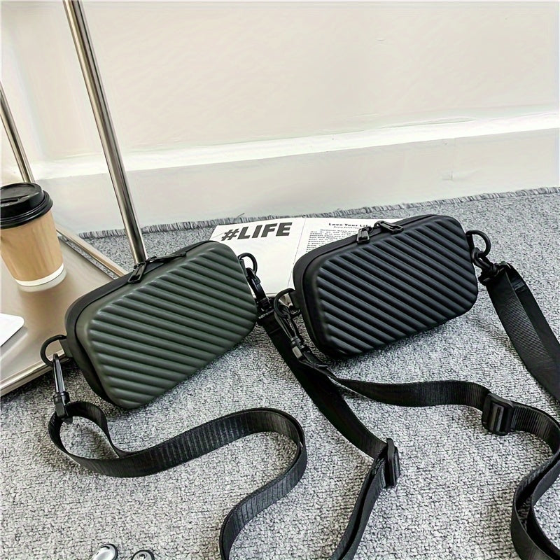 Black Mini Crossbody Bag for Women with Adjustable Strap and Multiple Compartments