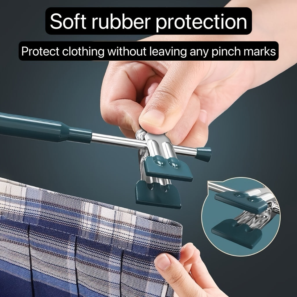 10 Premium Stainless Steel Pants Hangers with Adjustable Clips Heavy Duty No Slip