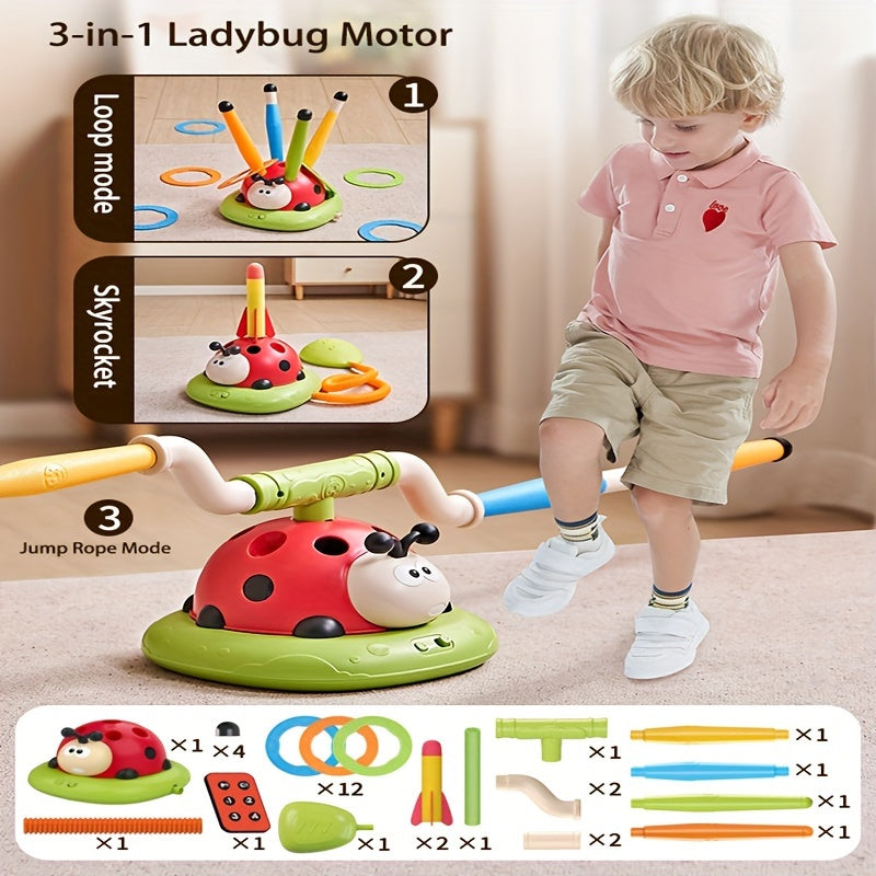 3-in-1 Ladybug Motor Exercise Machine for Children Age 3+ ABS Indoor Outdoor Play