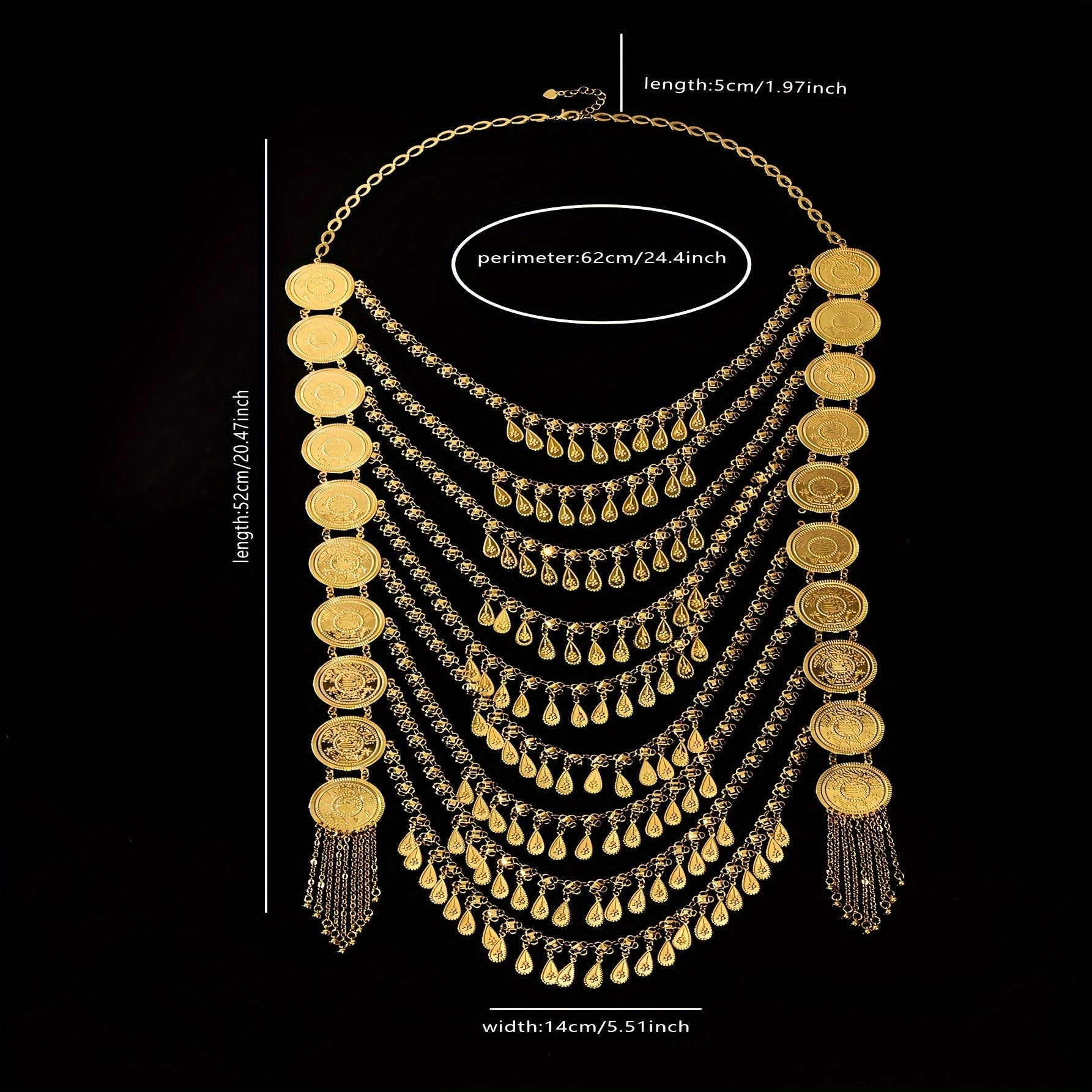 Conjunto de joyería elegante en cobre y oro para mujeres con collar y pendientes para ocasiones especiales