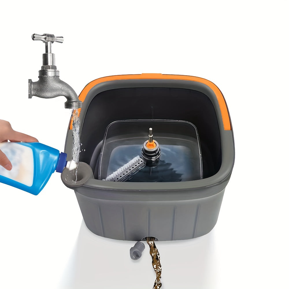 Juego de fregona cuadrada con cubo y 2 paños para limpiar madera, baldosas y mármol