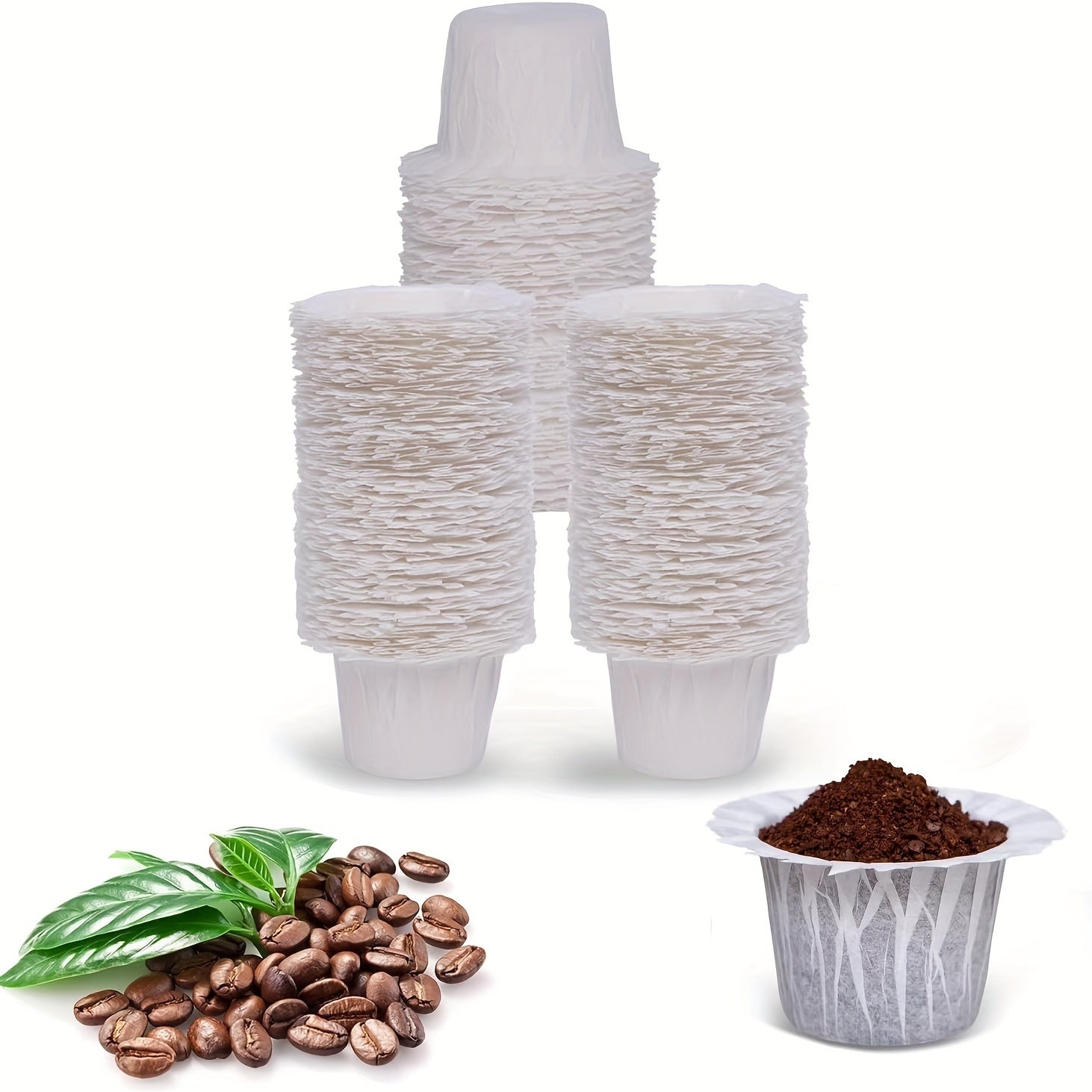 Bulk Pack of Wooden K-Cup Coffee Filters Reusable Disposable for Single Cup Brewing