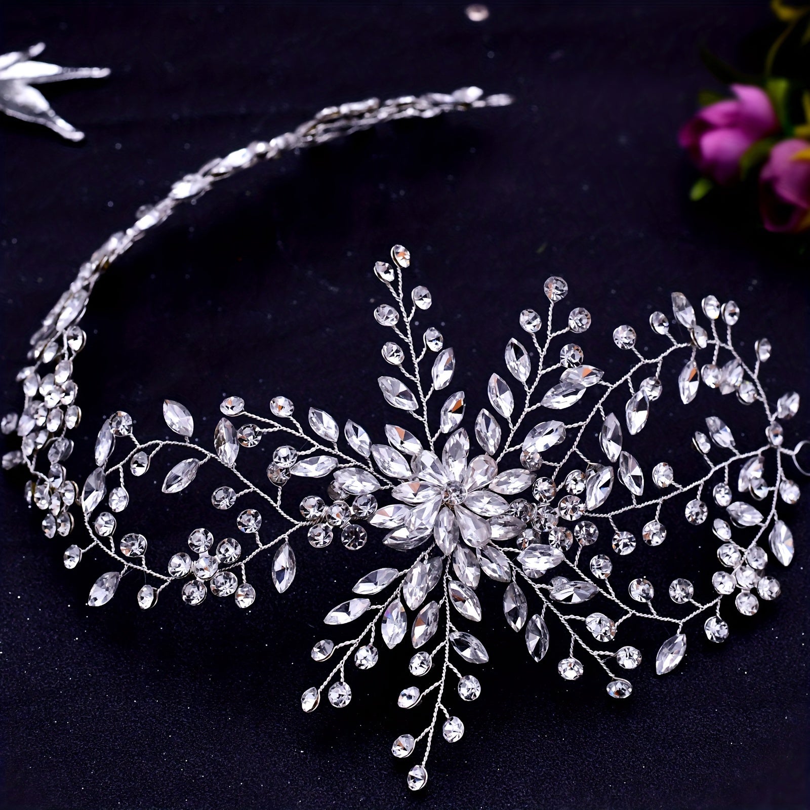 Women's Hair Band with Rhinestones for Bridal Wedding Dress Accessories