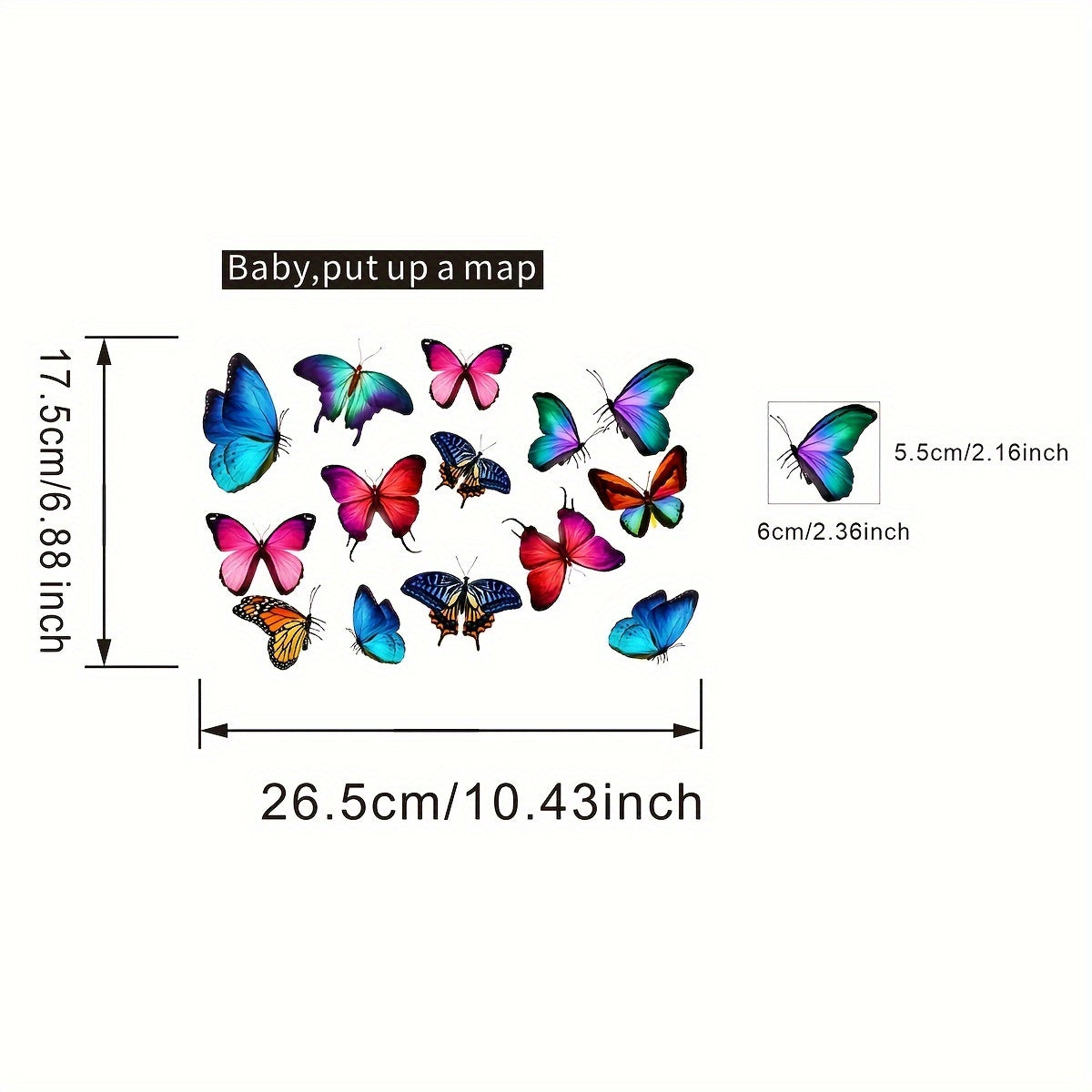 Butterfly Glass Stickers Decor PVC Peel and Stick Wall Decals for Windows and Nursery