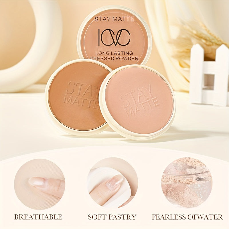 Women Waterproof Oil-Control Setting Powder Compact Brightens Skin
