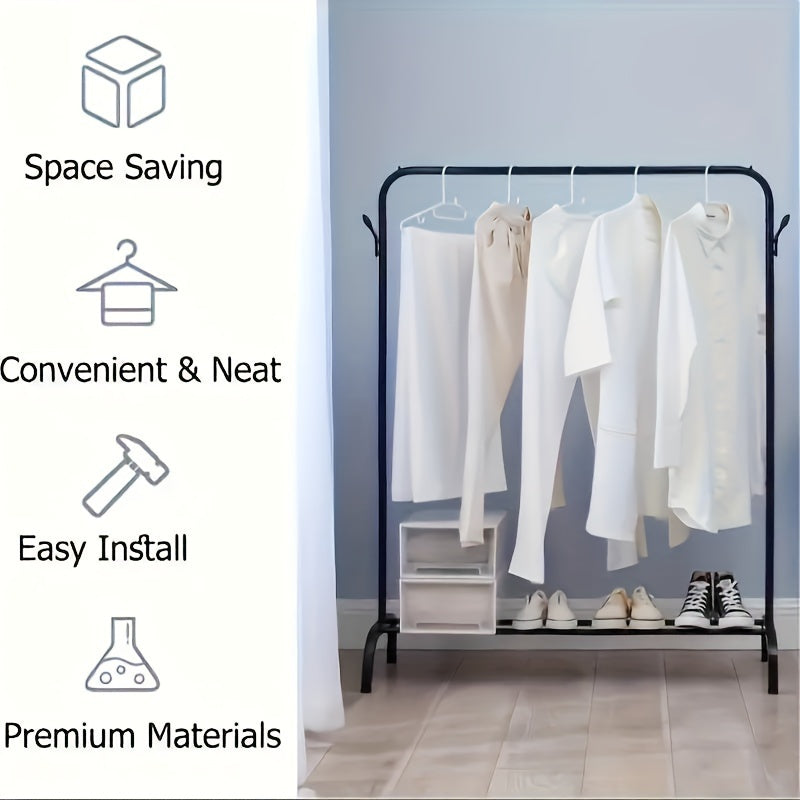 Durable Plastic Metal Shoe and Clothes Hanger Freestanding Home Organizer