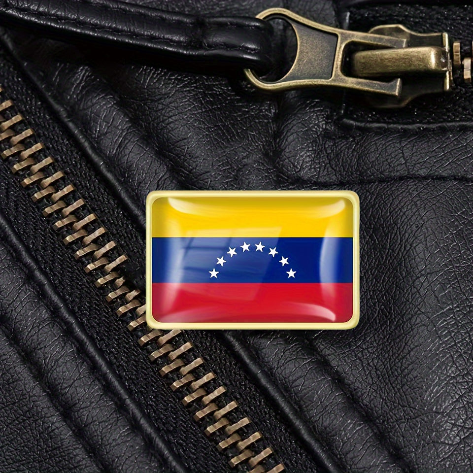 20 ta Vintage uslubidagi Venezuelan bayrog'i belgilari uchun belbog'li badjlar to'plami, kvadrat alloy kolleksiyasi