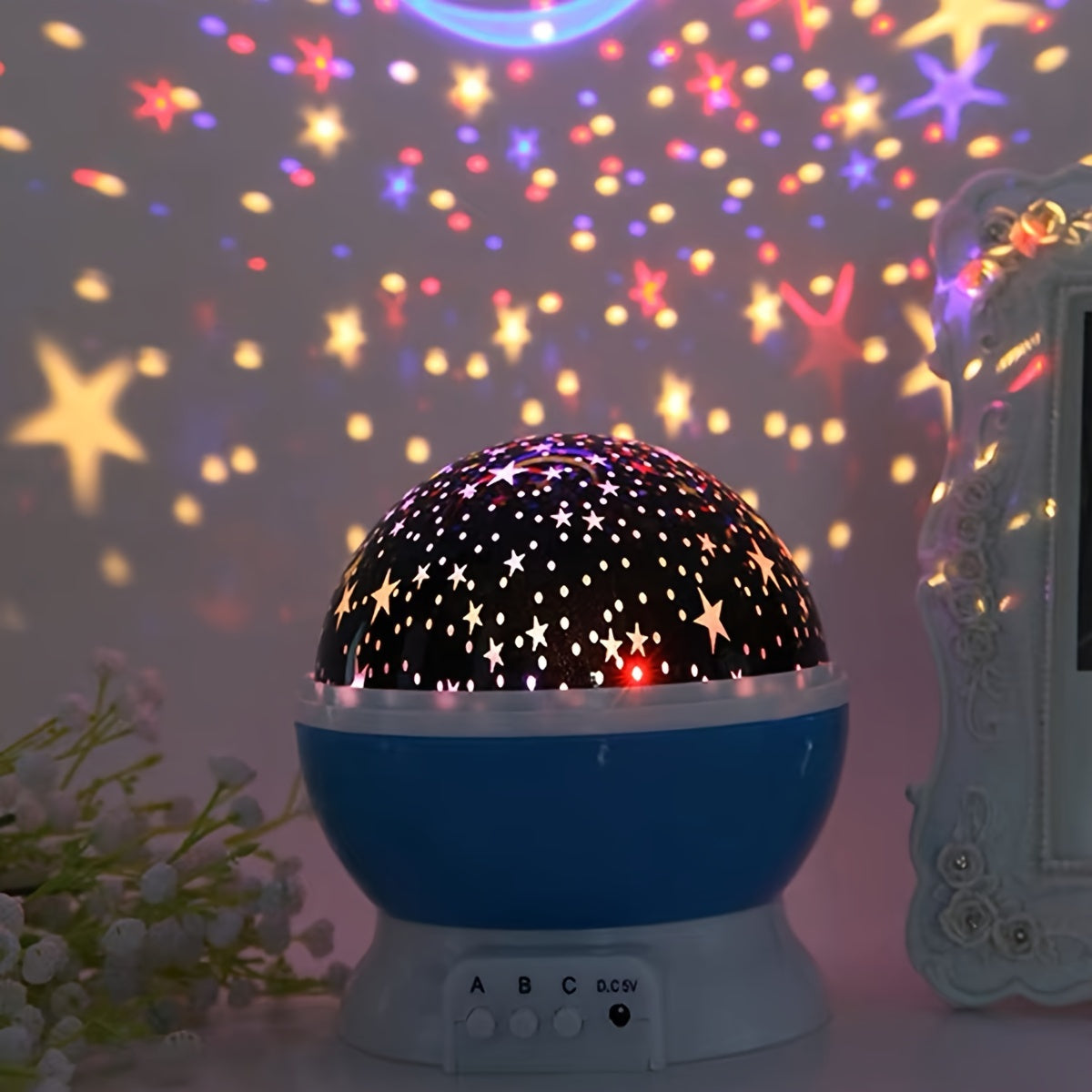 Colorful Rotating Starry Sky Projection Light for Romantic Bedroom Atmosphere