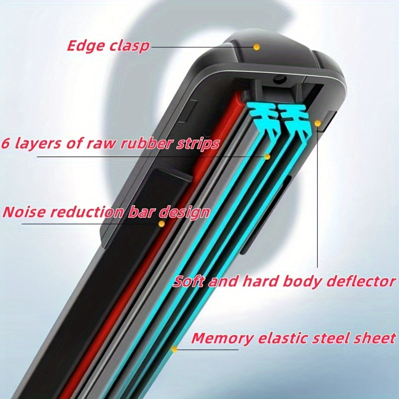 Универсальная черная покрытая щетка стеклоочистителя с двойной направляющей, 6 полос, ультра-тихая, долговечная