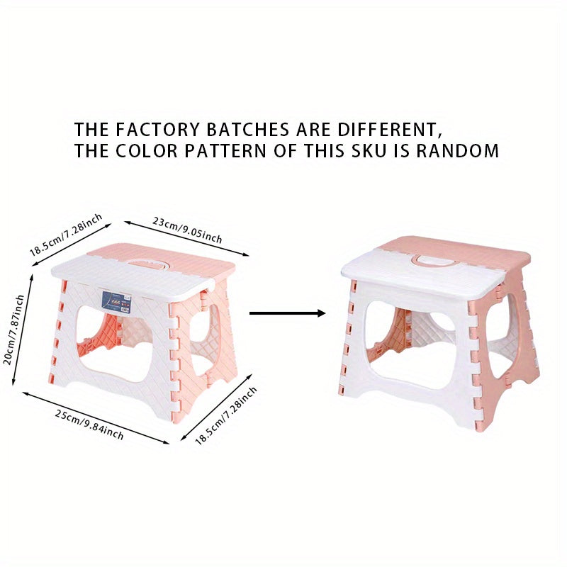 Thickened Plastic Folding Stool Portable Mini Outdoor Chair Bench Black