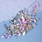 Golden Rhinestone Hair Accessory for Bridal Wedding Hairpiece