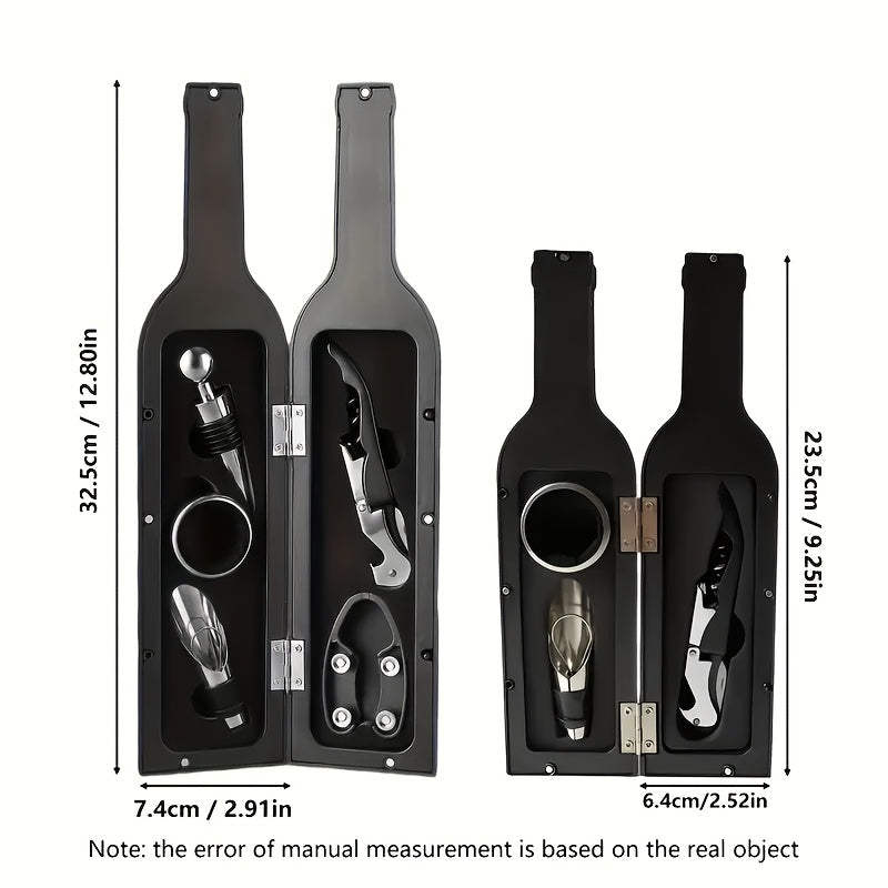 Portable Wine Opener Set Metal and Plastic No Electricity Gift for Holidays