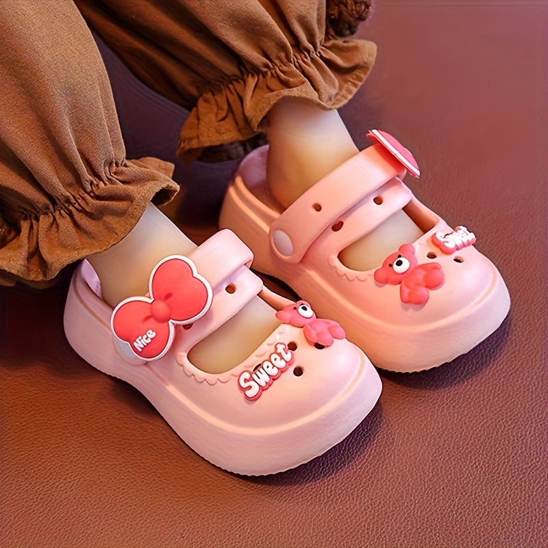 Girls Kids Shoes Cartoon Bear Pattern Non-Slip EVA Indoor Outdoor All-Season