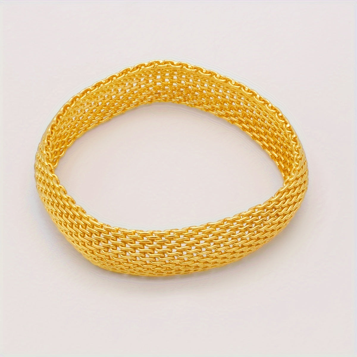 Gold Plated Copper Bangle for Women Elegant Jewelry Stylish Charm Bracelet Gift