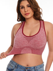 Plus o'lcham nafas oladigan, shovqinsiz tarmoq sport brasi uchun yoga