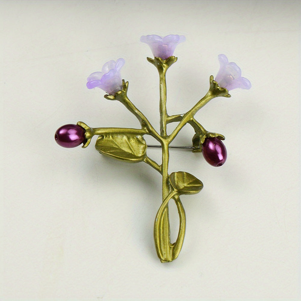 Petunia Flower Brooch Enamel Alloy Geometric Floral Jewelry Accessory