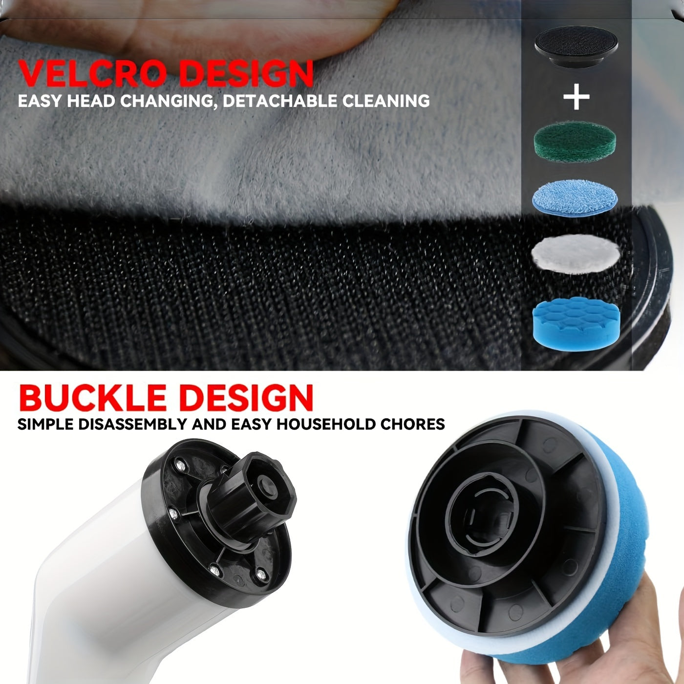 Electric Cleaning Brush Set 7-in-1 Cordless 2-Speed Long Handle Interchangeable Heads