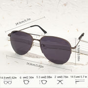 Gafas de lentes tintados unisex de marco de metal con decoración