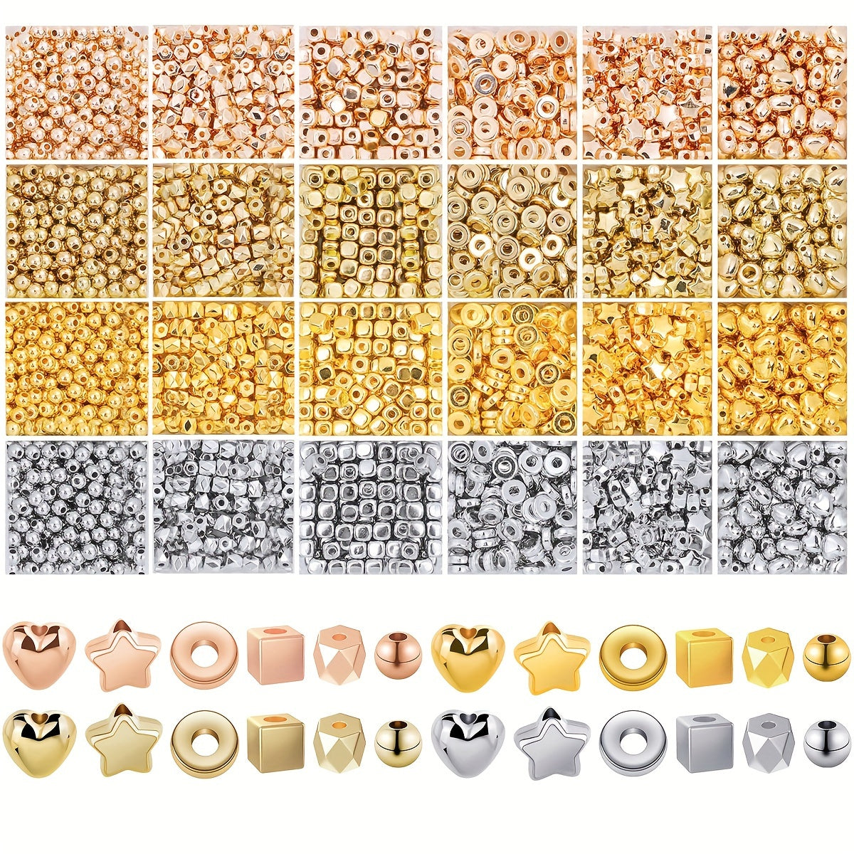 Set of 2260 Irregular Shaped CCB Spacer Beads for Jewelry Making