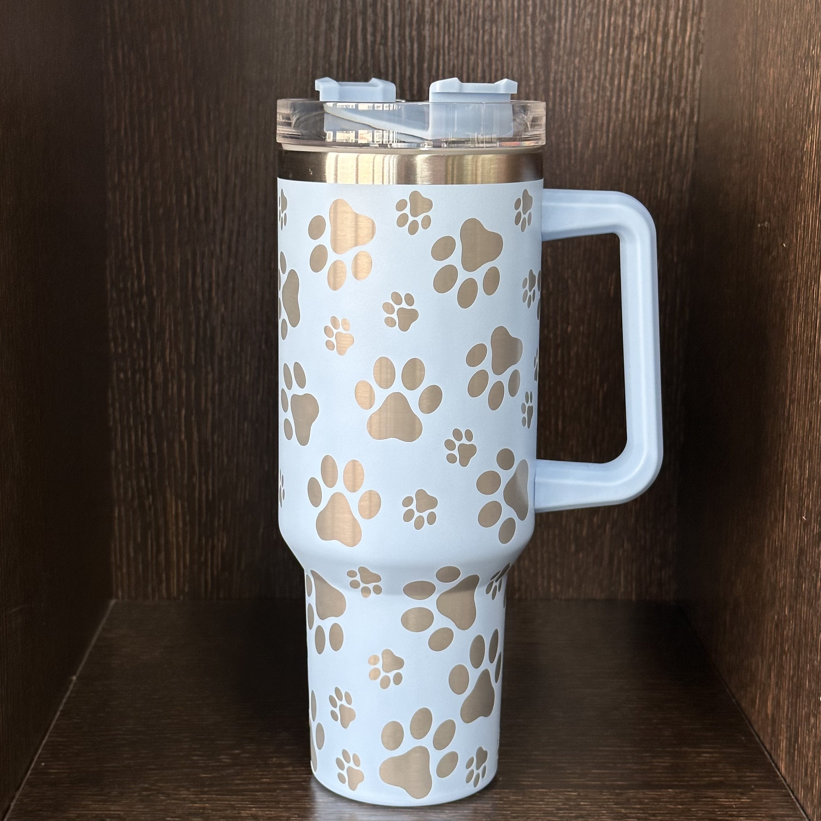 Taza de viaje de acero inoxidable aislado de 40 oz con doble pared y vacío, con tapa y asa para coche y uso diario