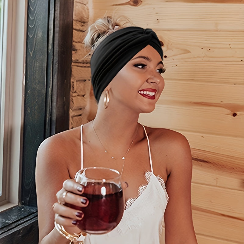 Set of 4 Bohemian Style Sports Headbands Elastic Turbans for Yoga and Workout Women