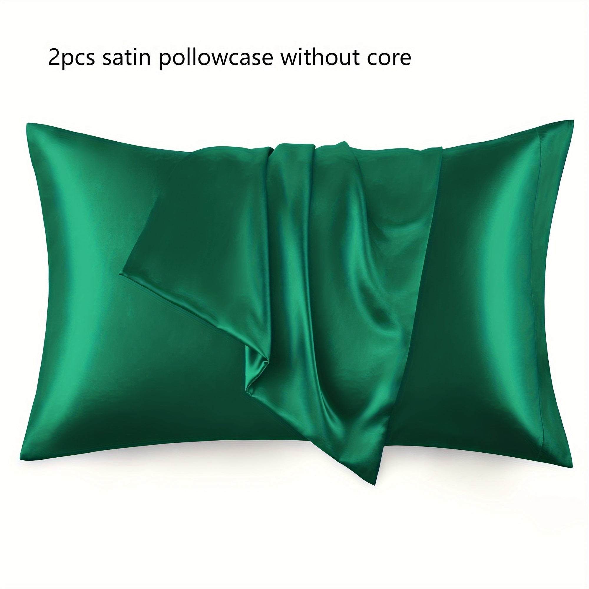 Set of 2 White Satin Pillowcases Breathable Cooling Hypoallergenic Sleep