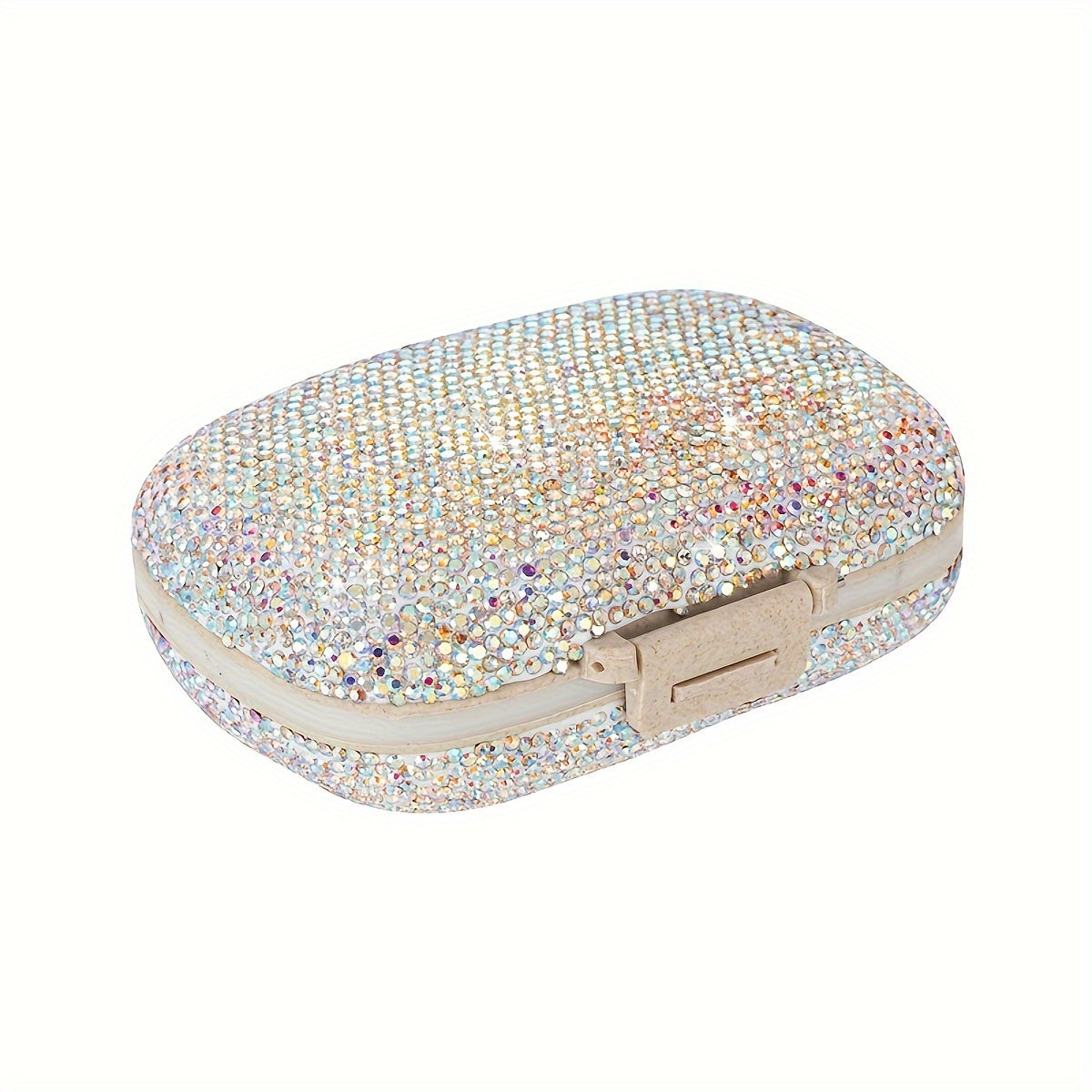 Sayohat uchun olmos naqshli 8 bo'limli plastmassa tabletkalar tashkilotchisi