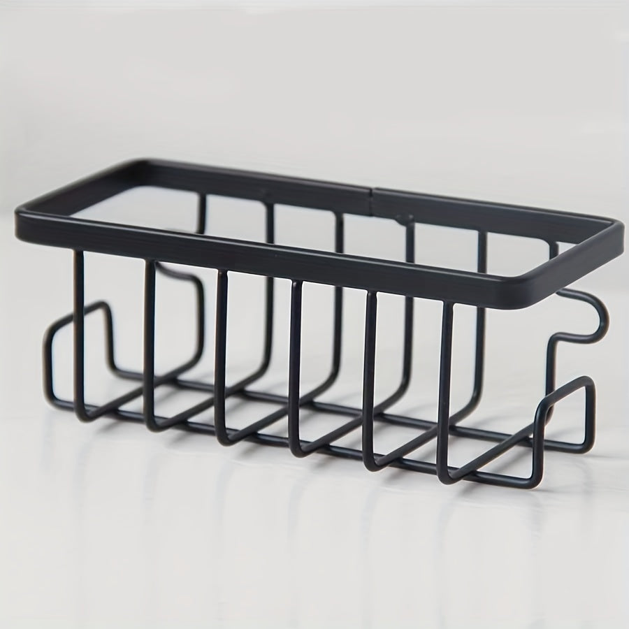 Wall-Mounted Kitchen Organizer for Sponge and Towel Storage, Space-Saving, No-Drill