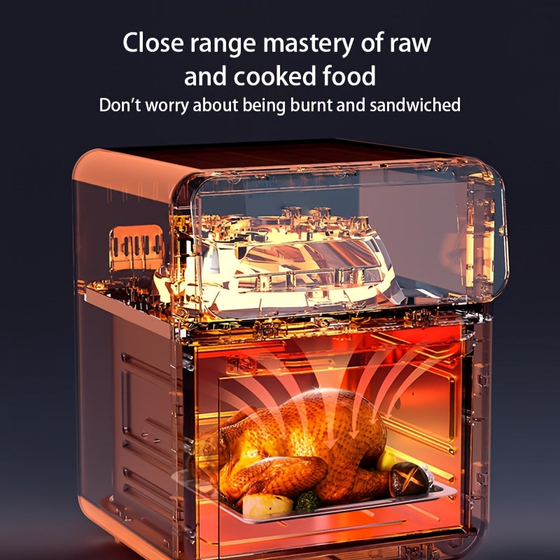 15L 1350W Ikki qatlamli havo qovuradigan elektr pechka yopishqoqsiz, kam yog'li, avtomatik o'chirish