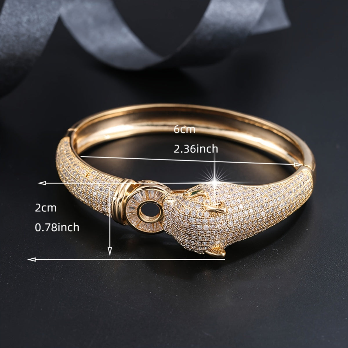 Women's Leopard Head Bracelet with Synthetic Zirconia Stones for Formal Events