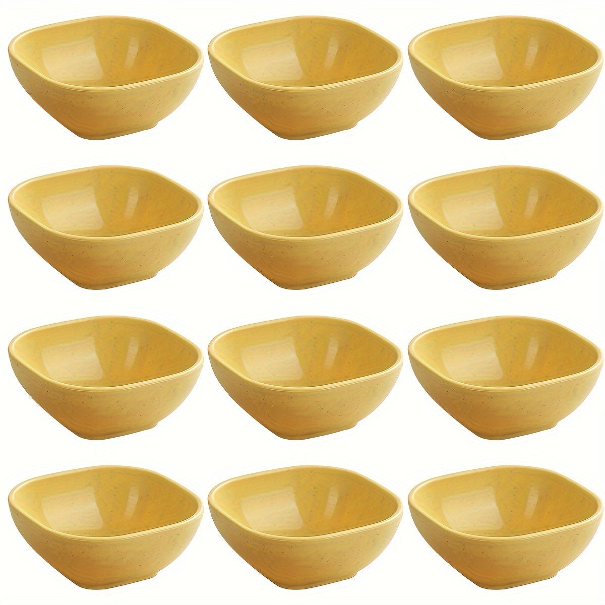 Set of 6 Square Dessert Bowls 9.65cm Polypropylene Condiment Side Dish Storage