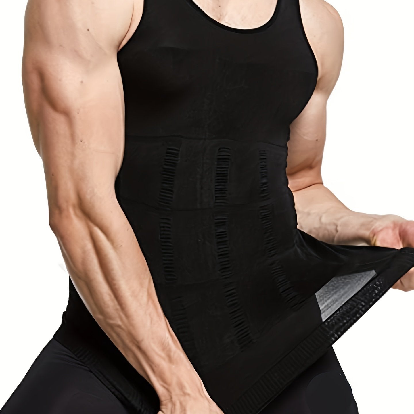Men's Thermal Compression Tank Top for Abdomen Slimming Sleeveless High-Stretch Nylon Casual