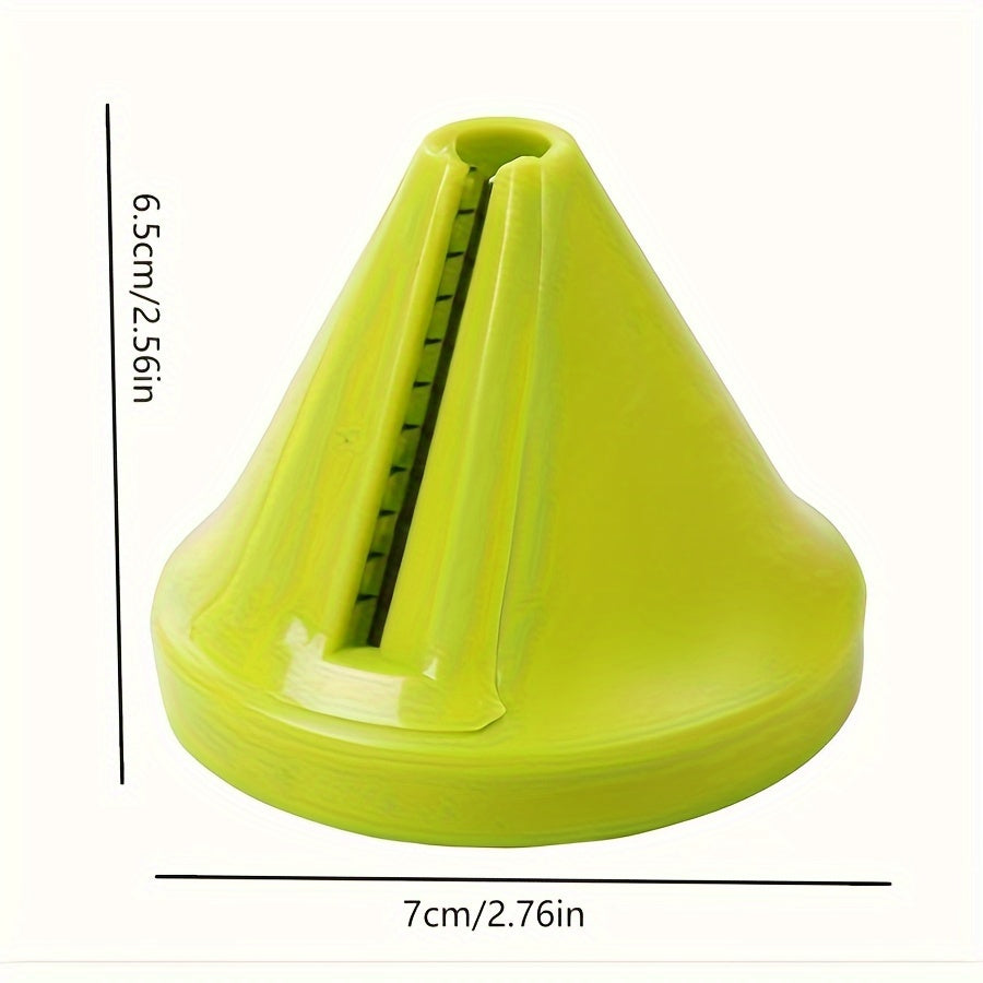 Многофункциональный кухонный спирализатор для приготовления лапши из цукини и легкой терки овощей. Прочный пластик зеленого цвета.