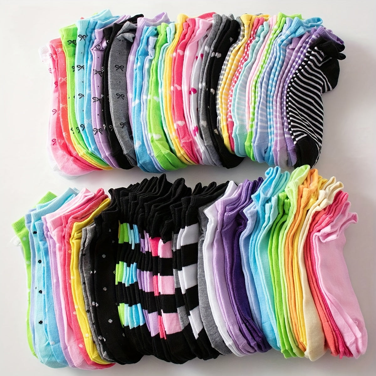 20 Pairs Women's Colorful Ankle Socks Breathable Soft Knit Fabric Fuzzy Casual