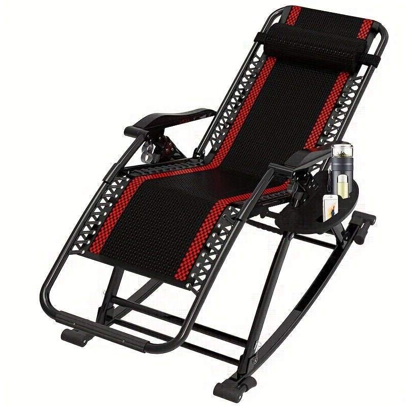 Plastic Lounge Chair Cup Holder Tray Portable Side Table Black for Drinks Snacks