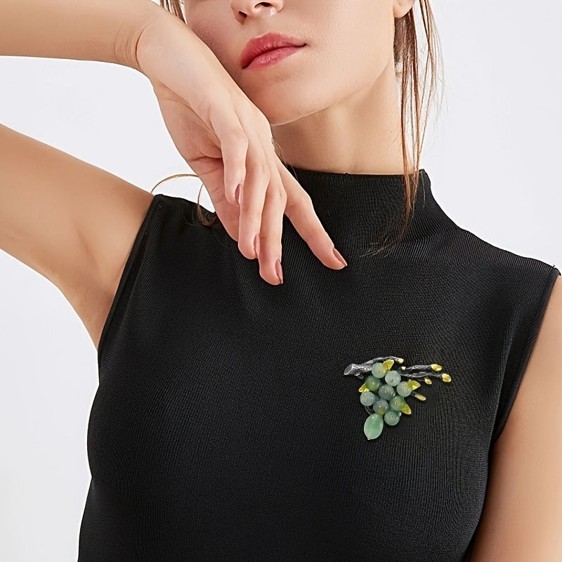 Винтажная брошь-булавка в виде гроздья винограда - стильная булавка для лацкана из сплава для женских костюмов и платьев, очаровательное дополнение к свитерам и пальто, отличная идея для подарка