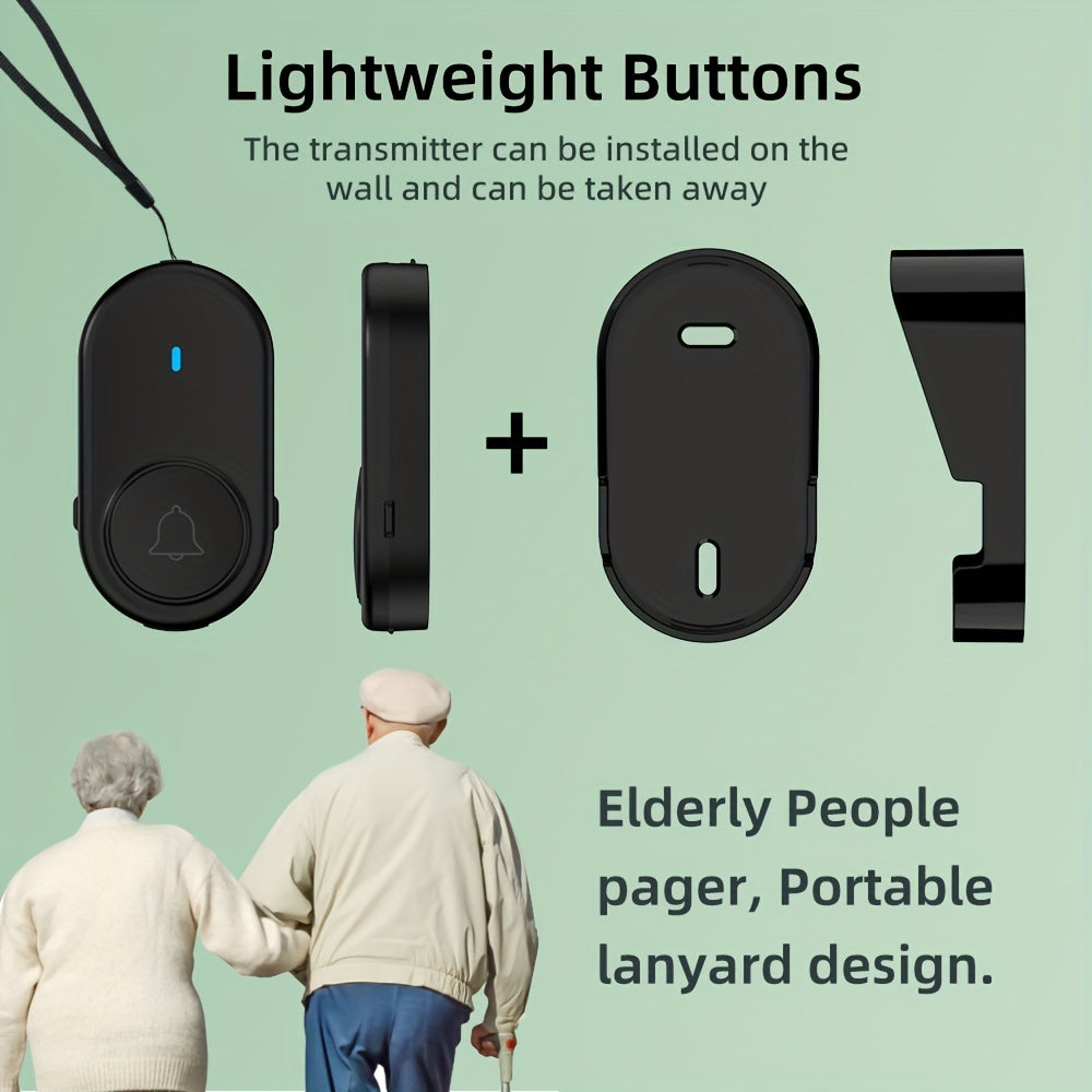 LED ko'rsatkichli simsiz eshik qo'ng'irog'i to'plami - 320.04m masofa, 5 ovoz darajasi, 38 ta qo'ng'iroq balandligi, oson o'rnatish va sozlash, qora, Evropa ulagichi, 110V-240V mosligi, uyga kirish tizimi