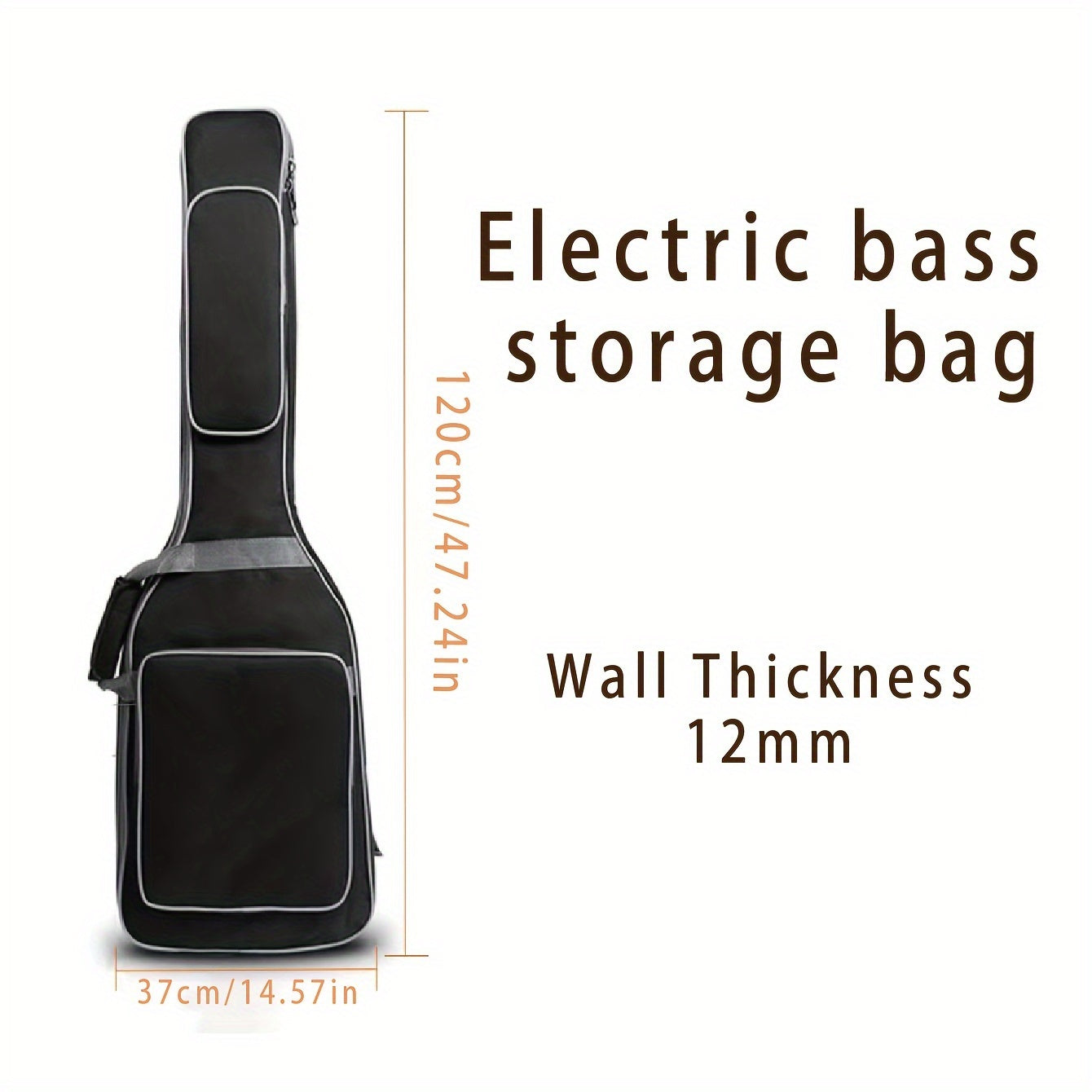 Funda duradera para guitarra eléctrica y bajo en poliéster con correa ajustable y acolchado
