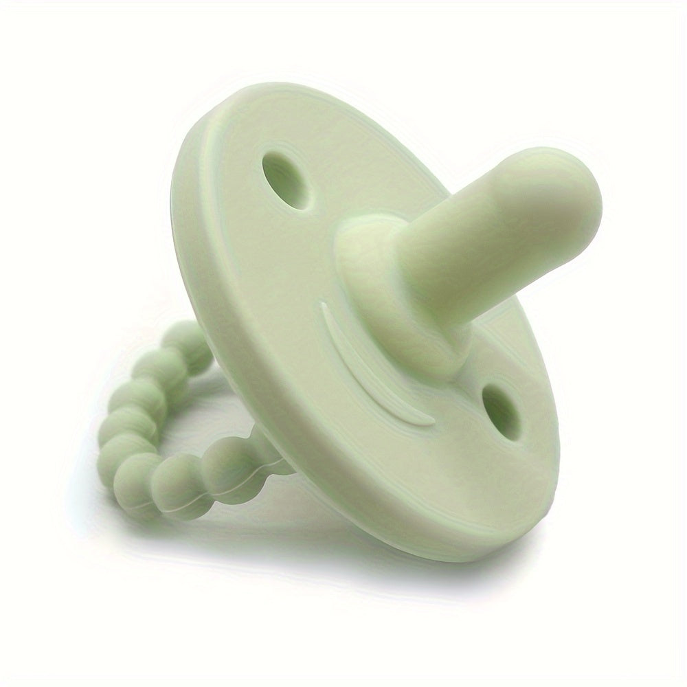 Soft Silicone Pacifier for Newborns with Cute Round Shape Teething Soother