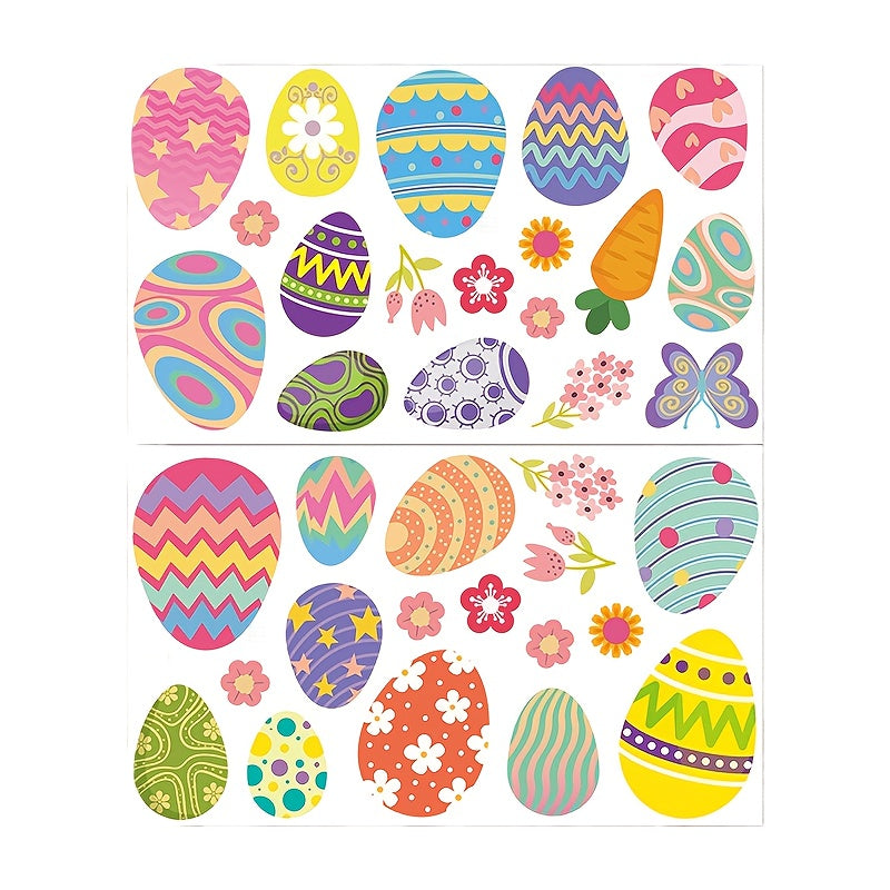 Easter Egg Window Clings 9 Sheets Battery-Free Easy to Apply Party Decor