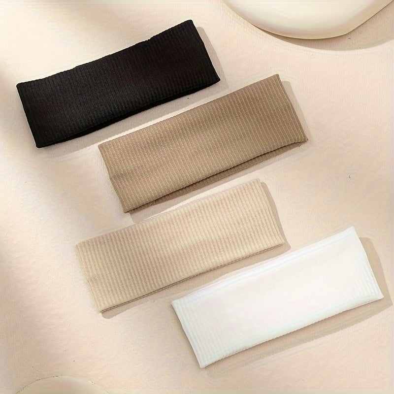 Kundalik va sport uchun to'rt rangli soch bog'lamlari to'plami, teri so'radigan bosh bandlar bilan