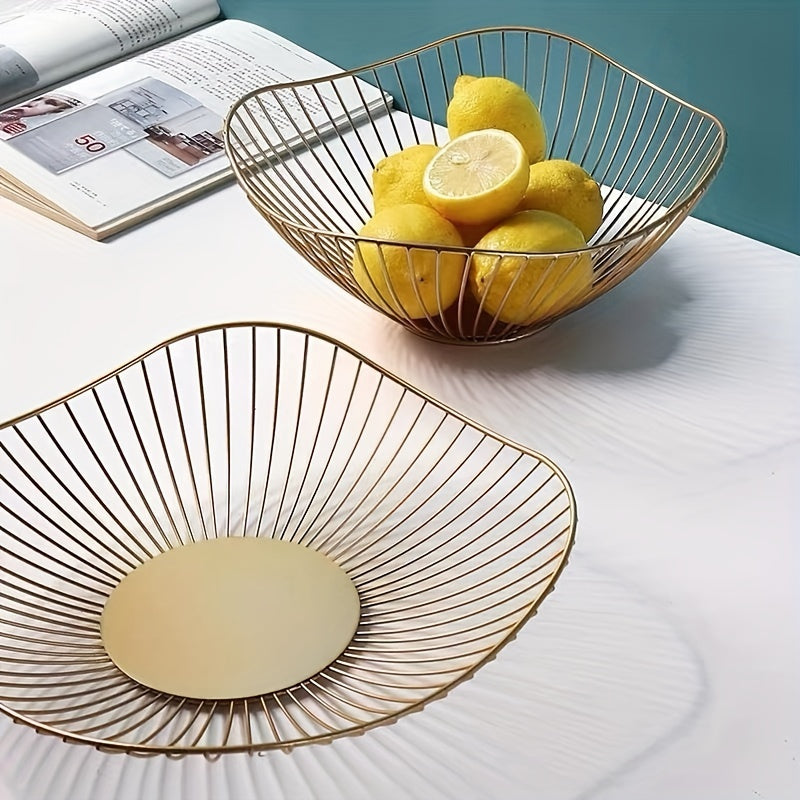 Metal Fruit Bowl for Serving and Storage Decorative Display Rack for Dining Table