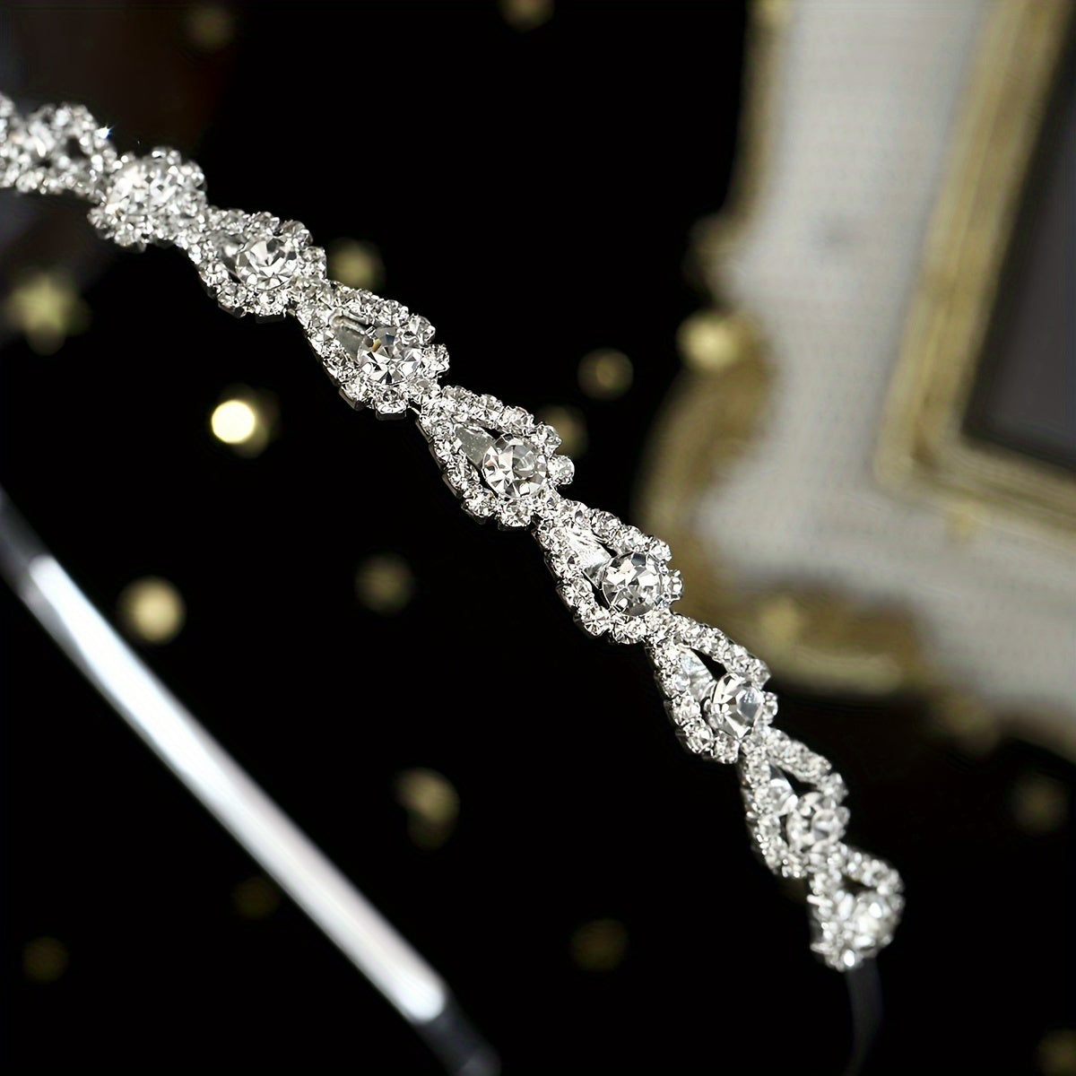 Ayollar uchun vintage ilhomlangan rhinestone boshband, to'y va rasmiy soch aksessuari