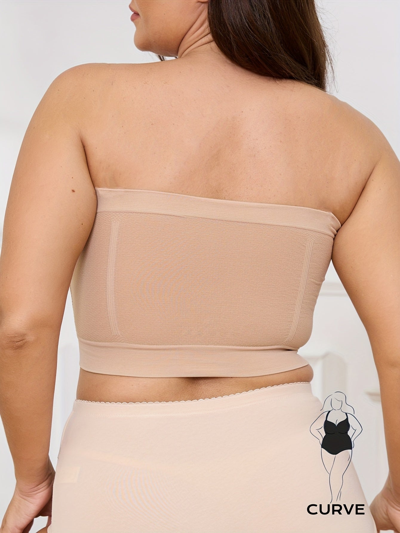 Women Seamless Plus Size Tube Top Strapless Sports Bra Breathable No Padding