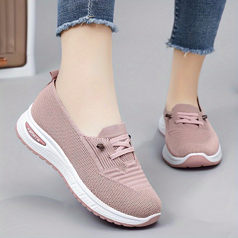 Ayollar uchun nafas oladigan tikuvsiz sport poyabzali, kundalik, bog‘lamli, tashqi foydalanish uchun oyoq kiyimlari