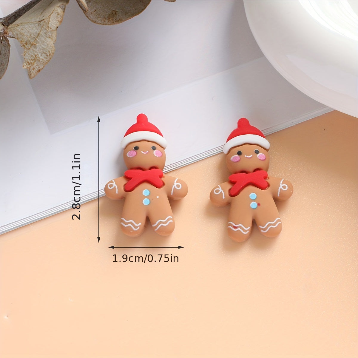 Set of 10 Christmas Gingerbread Ornaments for DIY Crafts and Decoration