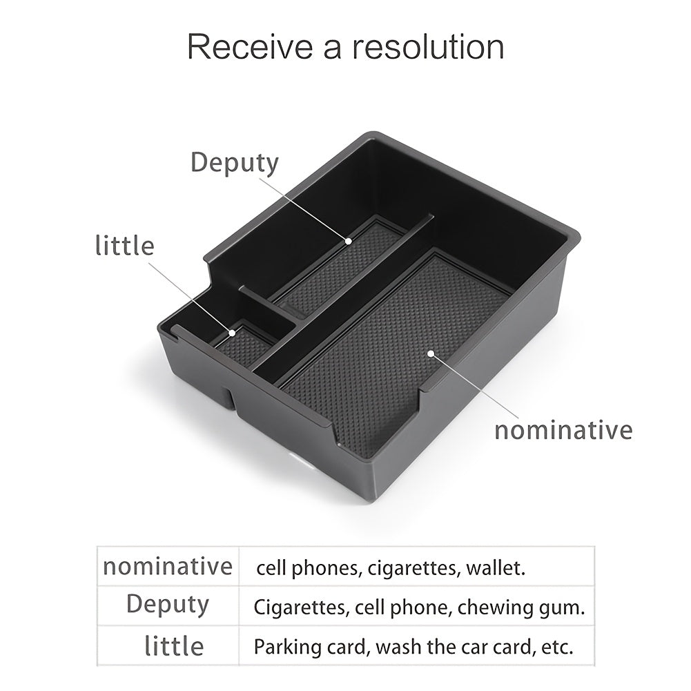 Car Interior Center Console Armrest Storage Box Plastic Organizer