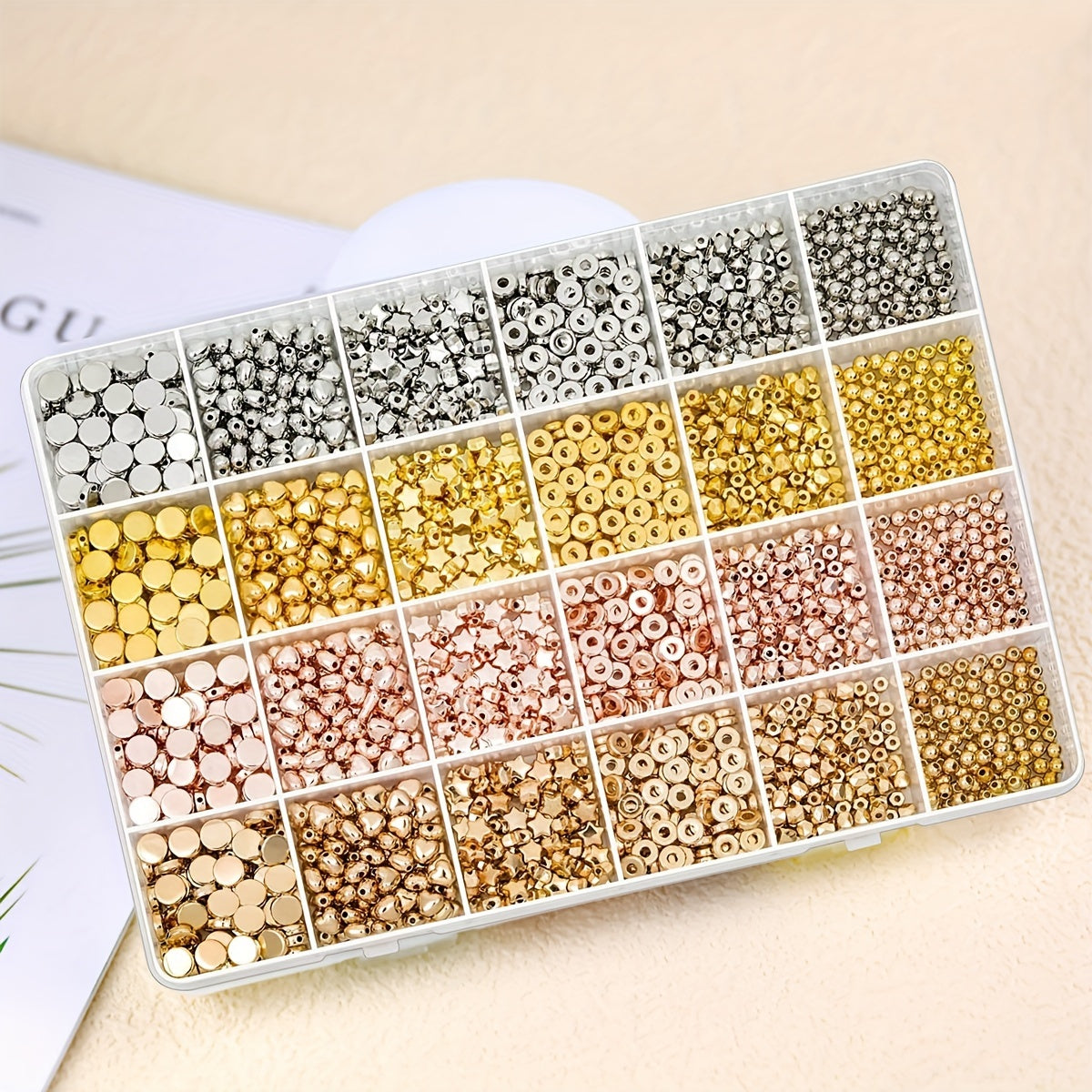 Set of 2260 Irregular Shaped CCB Spacer Beads for Jewelry Making