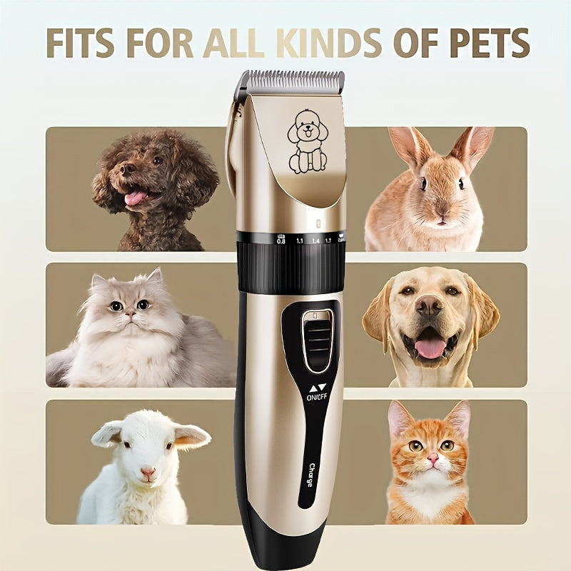 Electric Pet Grooming Clippers USB Rechargeable with Ceramic Blades for Cats and Dogs